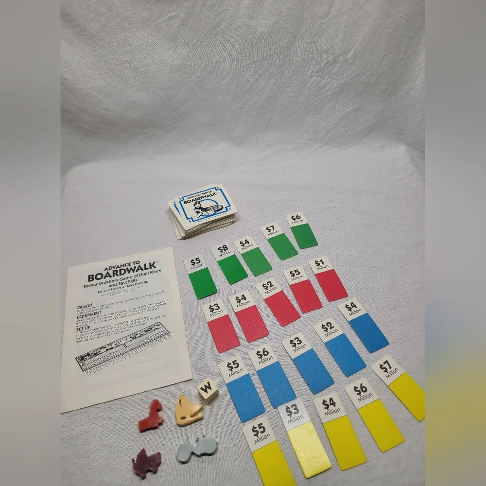 Vintage 1985 Advance To Boardwalk Board Game Parker Brothers Not Complete - Picture 3 of 6